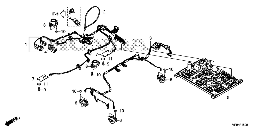 Wire Harness Diagram and Parts List for HRM3000K1 (Type  A)(MBFF-1000001 - 9999999) Honda Lawn Mower