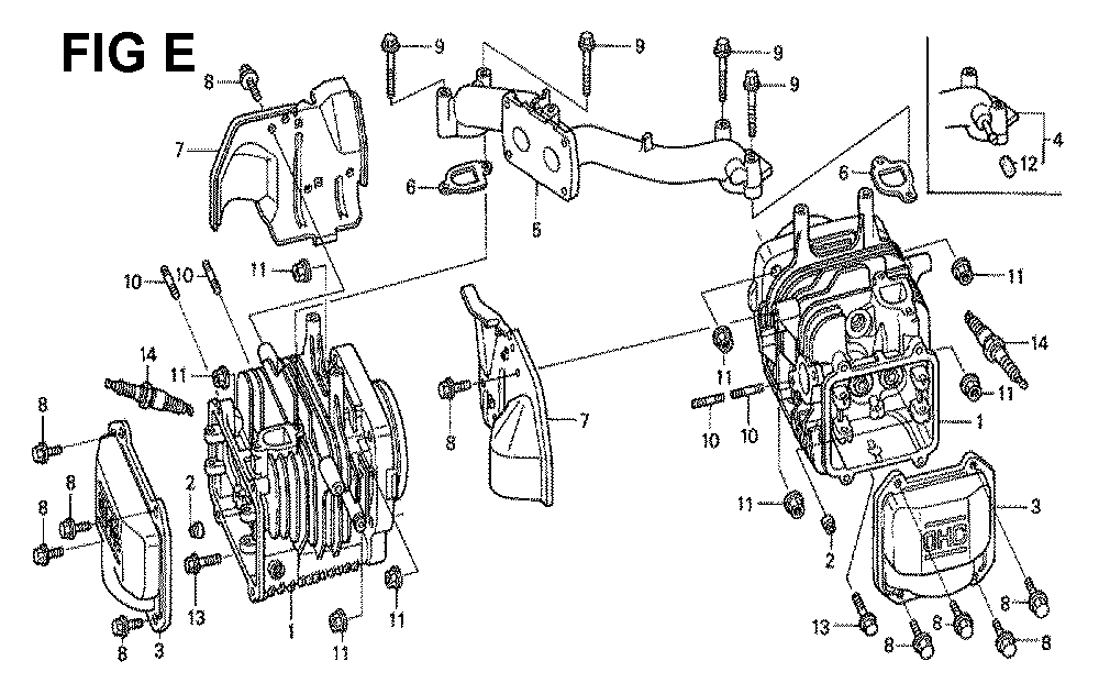 Fig-2 Diagram and Parts List for GXV530 Type PXA1A Honda Engine