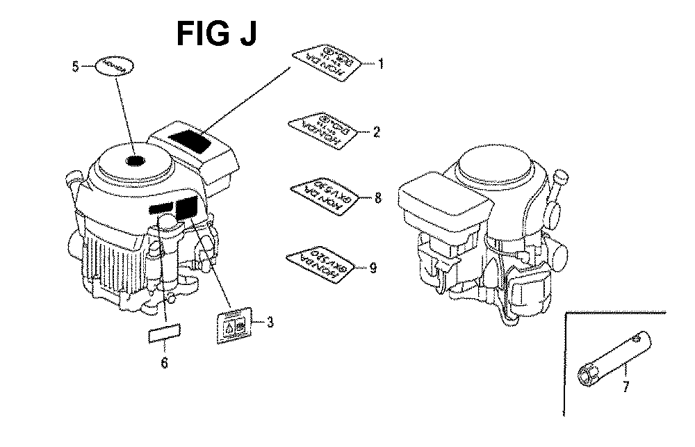 Fig-7 Diagram and Parts List for GXV530 Type UXE3 Honda Engine