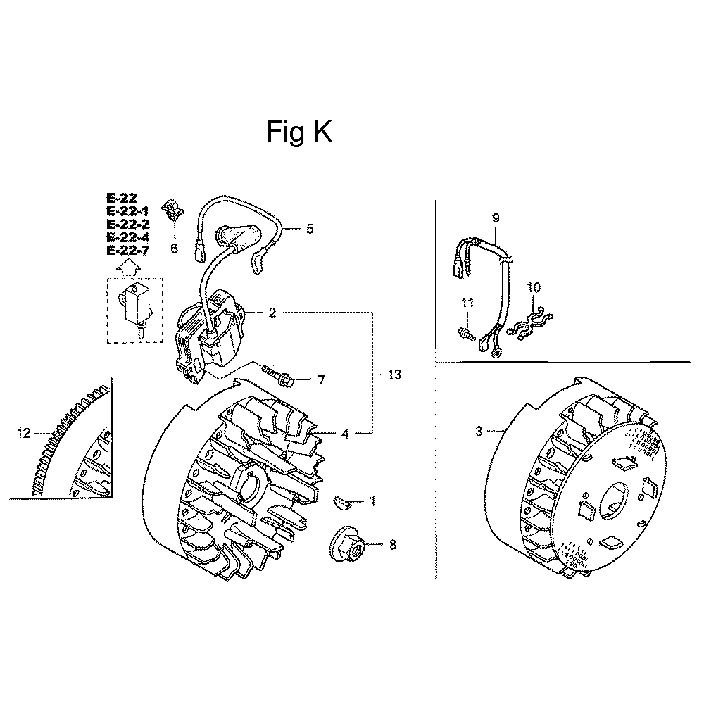 Fig-11 Diagram and Parts List for GC135 Type PXA Honda Engine