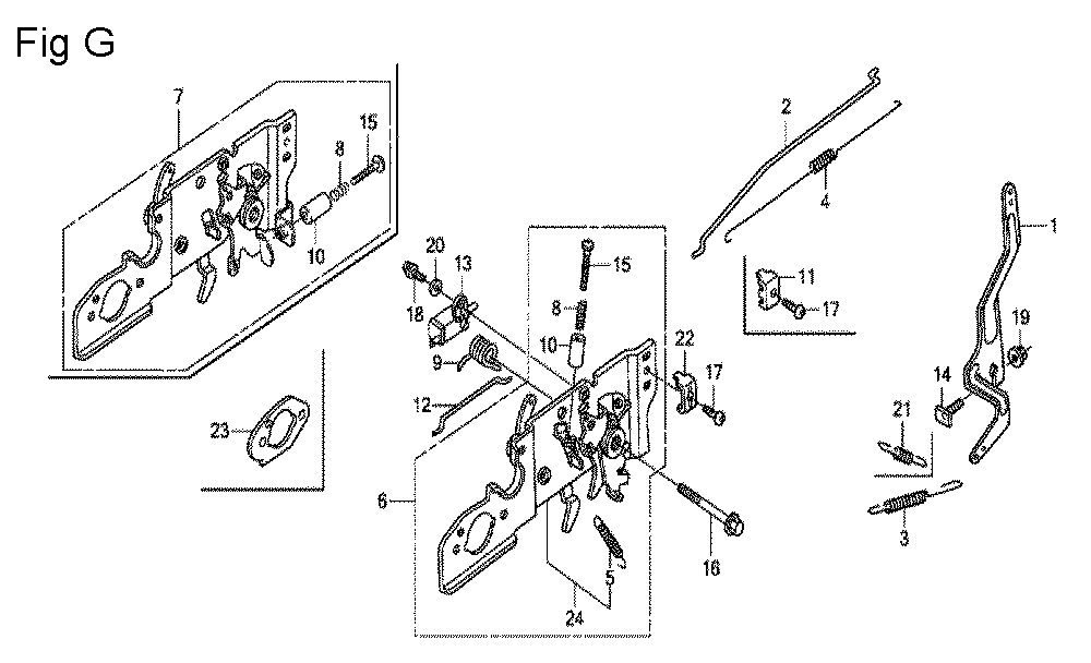 Fig-7 Diagram and Parts List for GCV135 Type A2D Honda Engine