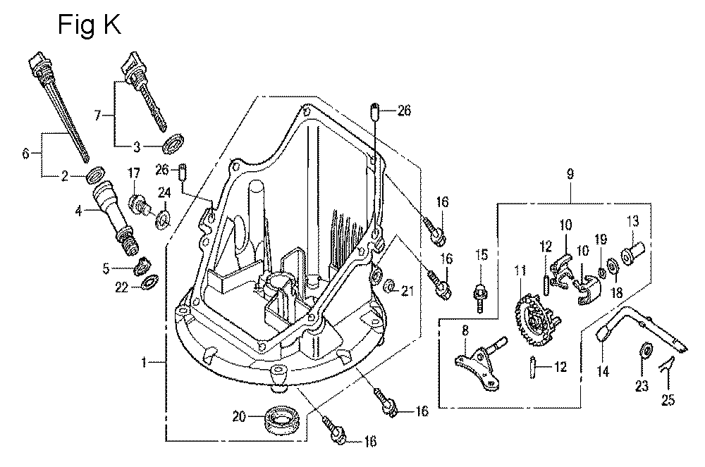 Fig-11 Diagram and Parts List for GCV160LA Type N5AF Honda Engine