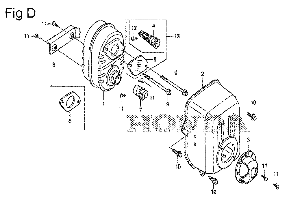 Fig-4 Diagram and Parts List for GS190A Type VXU Honda Engine