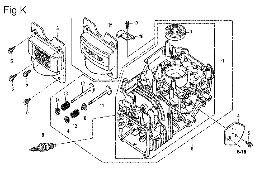 Fig-11 Diagram and Parts List for GCV160A Type R3A Honda Engine