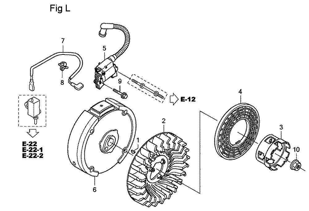 Fig-12 Diagram and Parts List for GC160LA Type VHA Honda Engine
