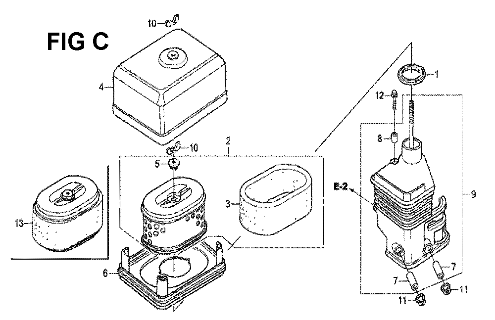Fig-2 Diagram and Parts List for GX160H1 Type VSPP Honda Engine