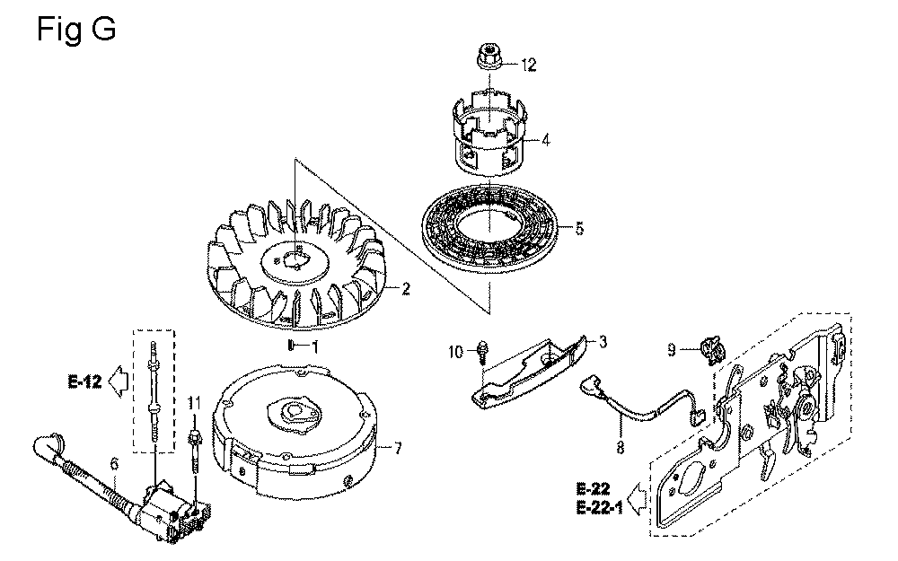 Fig-7 Diagram and Parts List for GCV160LA Type A2R Honda Engine