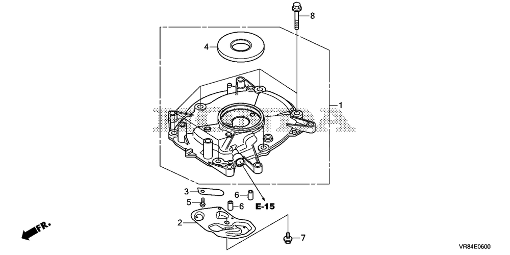 Crankcase Cover Diagram and Parts List for HRN216 (Type  VYAA)(MANA-1000001 - 9999999) Honda Lawn Mower
