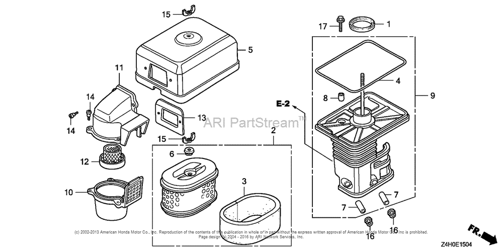 Air Cleaner (5) Diagram and Parts List for GX120UT1 (typeKRSB)(GCAGT-1000001) Honda Engine