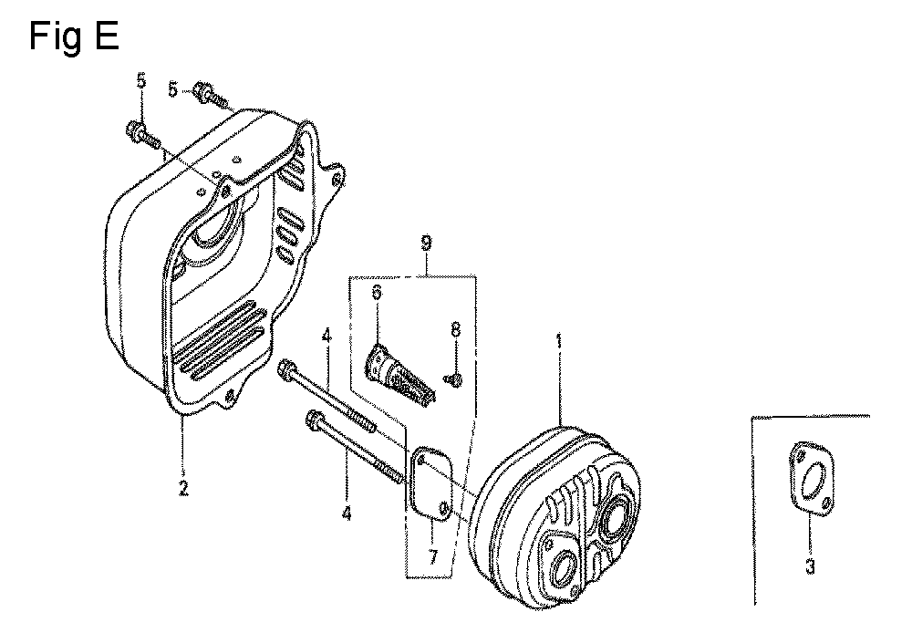 Fig-5 Diagram and Parts List for GCV190A Type A1AF Honda Engine