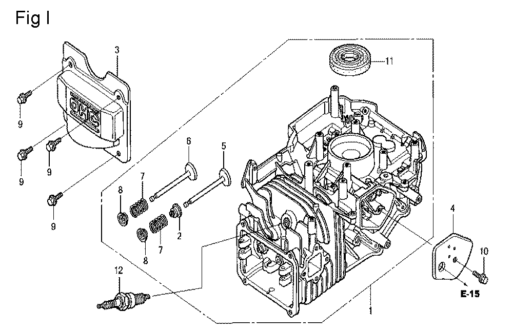 Fig-9 Diagram and Parts List for GCV160LE Type A4A9 Honda Engine