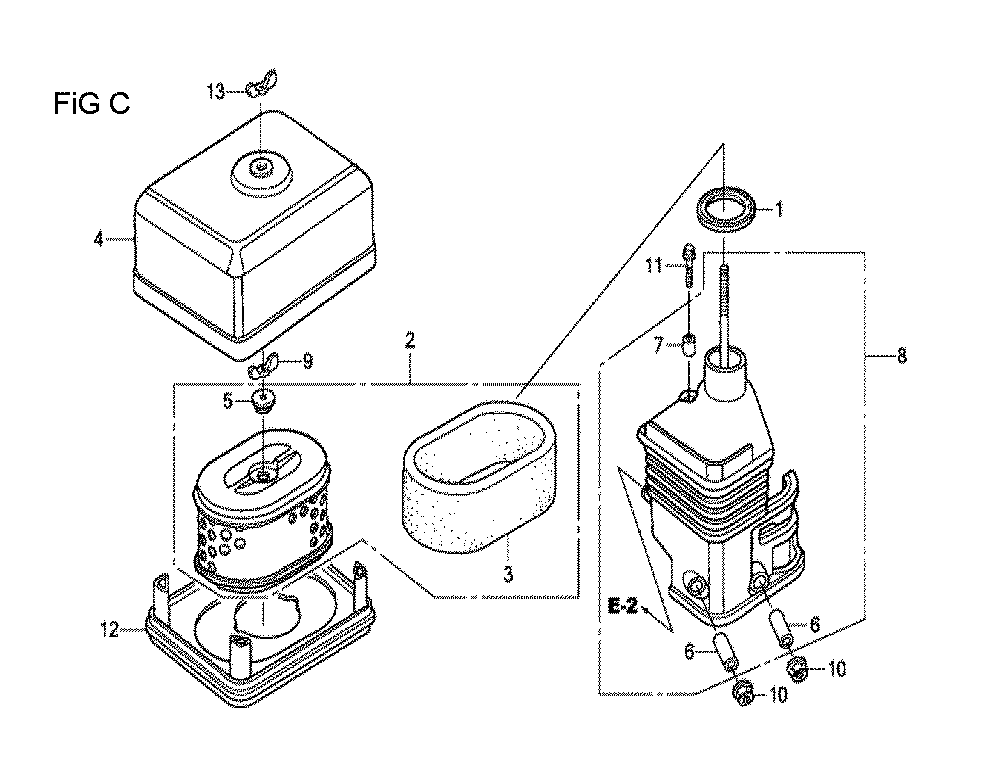 Fig-3 Diagram and Parts List for GX120T1 Type QH26 Honda Engine