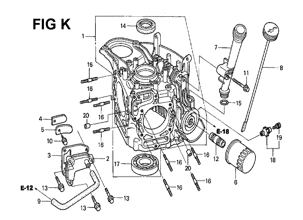 Fig-11 Diagram and Parts List for GXV530 Type DXA2A Honda Engine