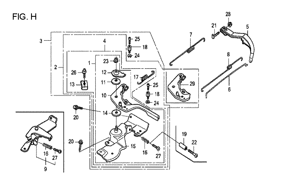 Fig-1 Diagram and Parts List for GX160U1 Type QCL Honda Engine