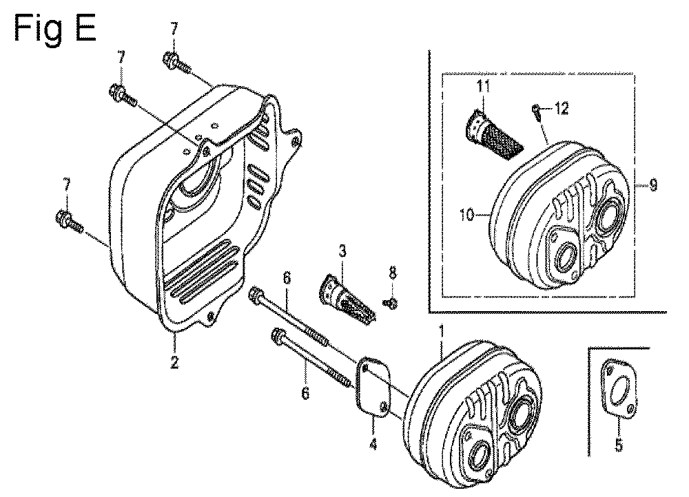 Fig-5 Diagram and Parts List for GSV190LA Type GBH Honda Engine