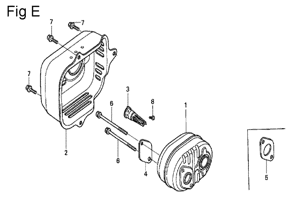 Fig-5 Diagram and Parts List for GSV190A Type A4G7 Honda Engine