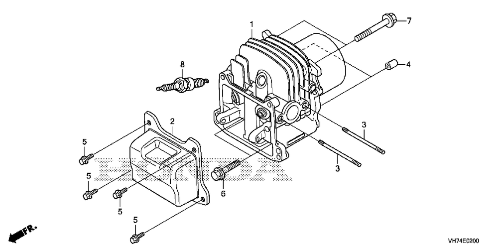 Cylinder Head (Hrx217k6) Diagram and Parts List for HRX217K6 (Type  HYA)(MAMA-1000001 - 9999999) Honda Lawn Mower