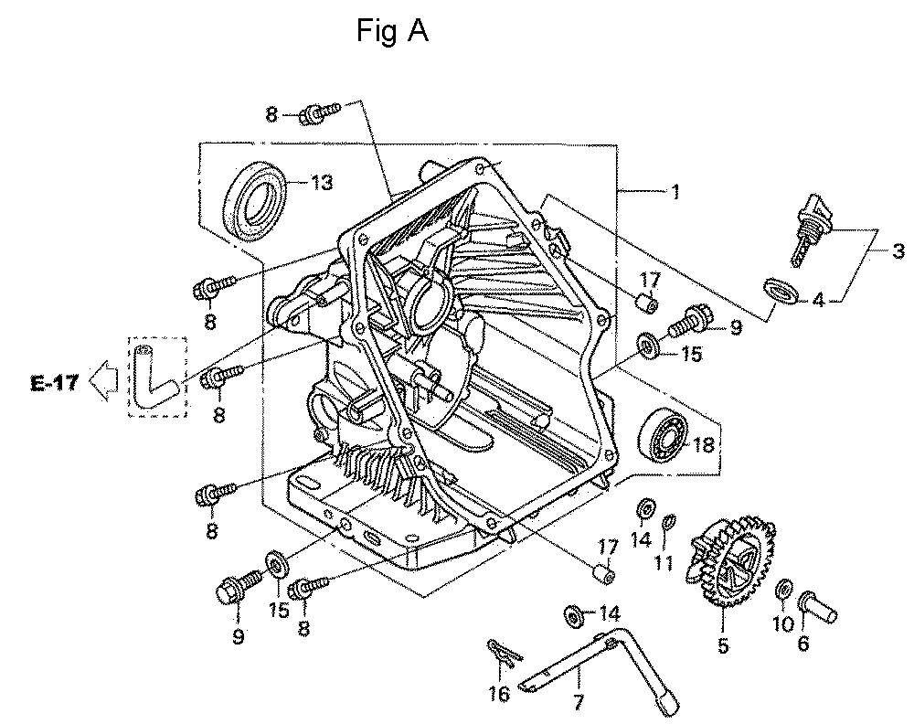Fig-1 Diagram and Parts List for GC190A Type MEA2 Honda Engine