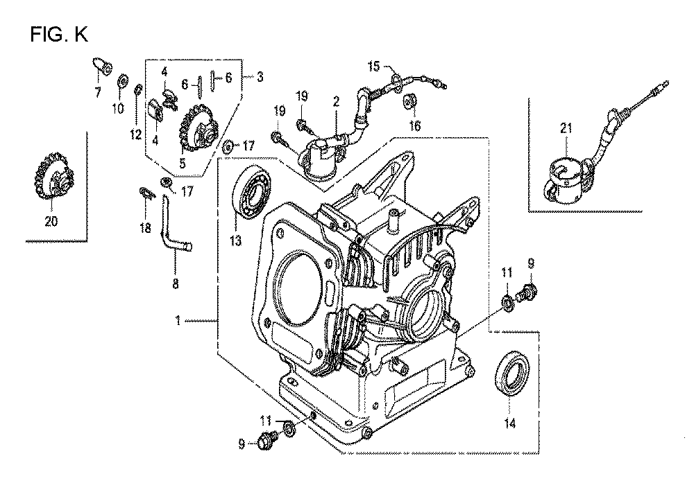 Fig-5 Diagram and Parts List for GX160U1 Type TCS2 Honda Engine