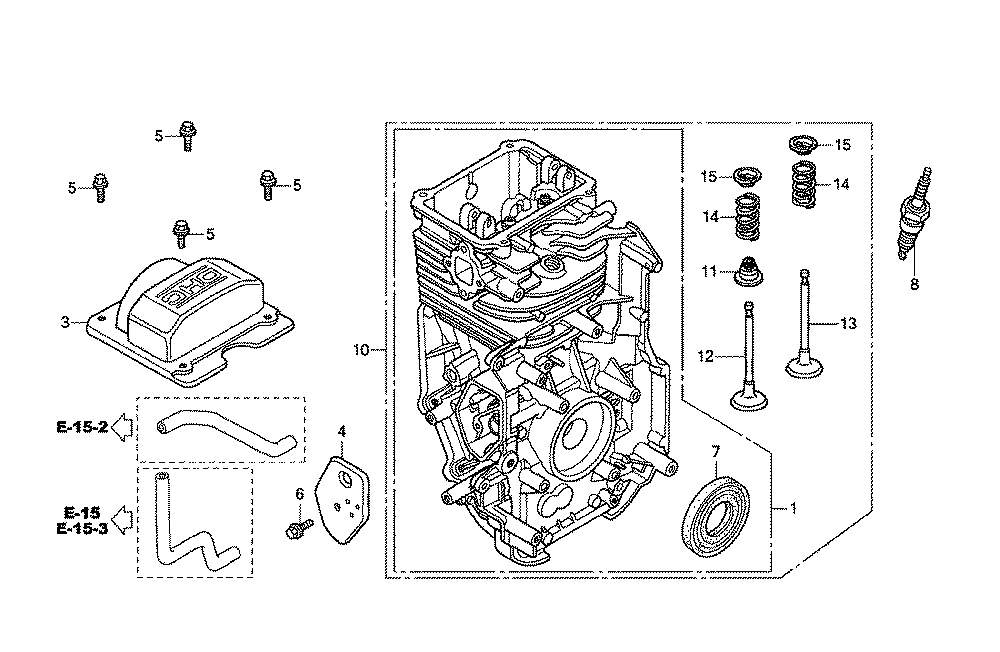 Fig-0 Diagram and Parts List for GC135 Type QHA2 Honda Engine