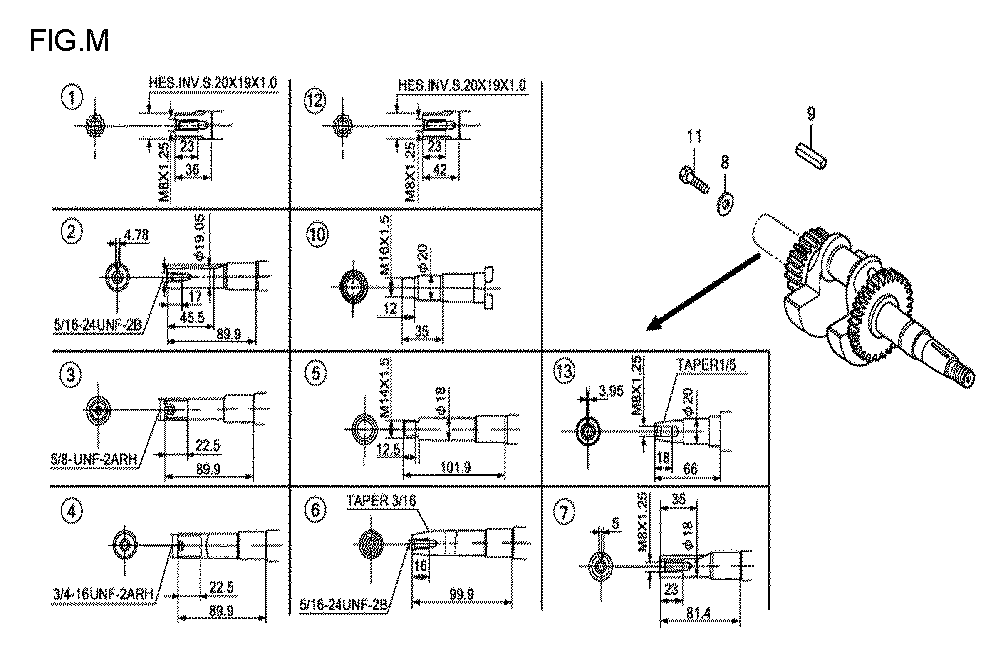 Fig-13 Diagram and Parts List for GX120T1 Type TXBR Honda Engine