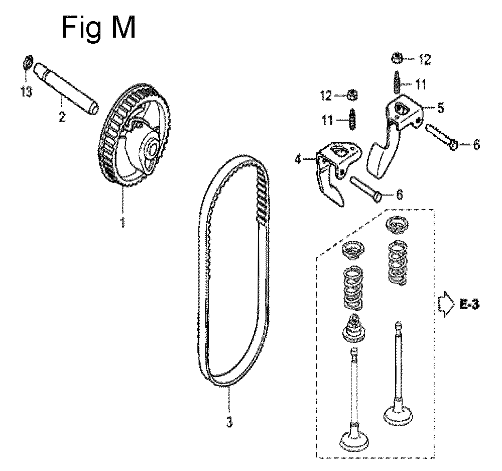 Fig-13 Diagram and Parts List for GC160 Type QHC1 Honda Engine