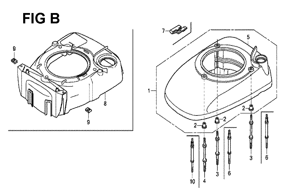 Fig-2 Diagram and Parts List for GCV190LA Type SBA Honda Engine