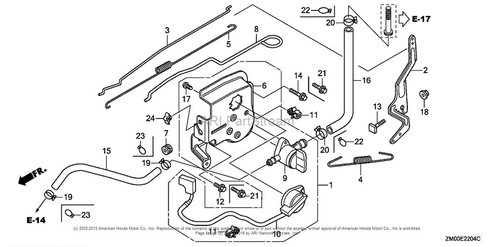 Control (4) Diagram and Parts List for GCV160LA0 (typeN5BR)(GJARA-1000001) Honda Engine