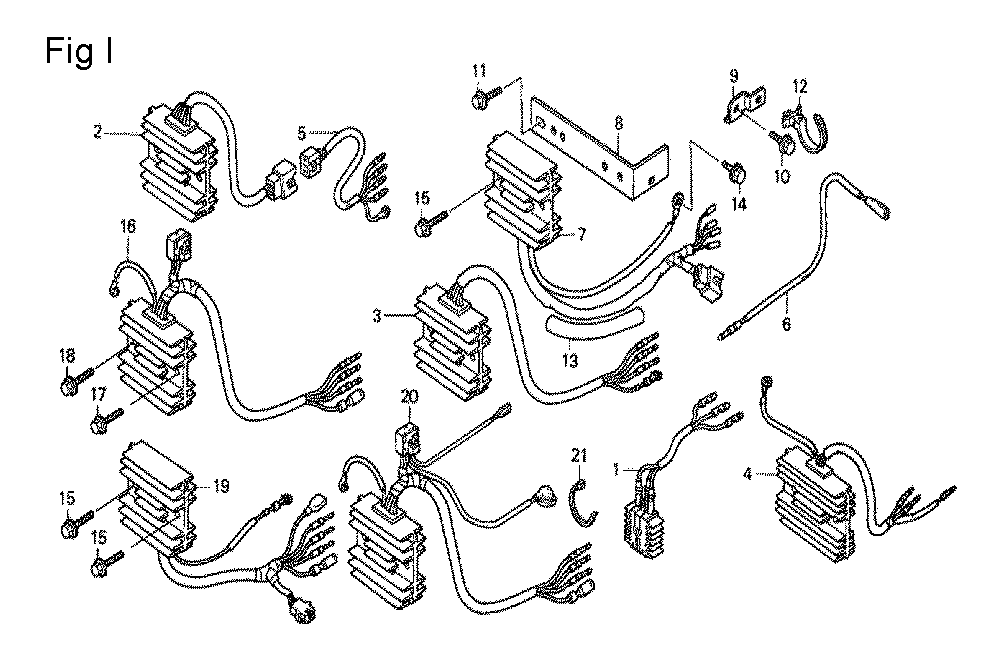 Fig-9 Diagram and Parts List for GCV530 Type EXA1 Honda Engine
