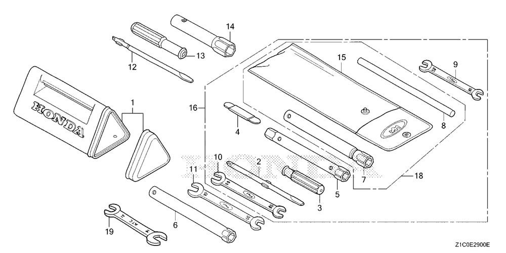 Tool (1) Diagram and Parts List for GX390UT2 (Type  SCC/B)(GCBCT-1000001 - 3485996) Honda Engine