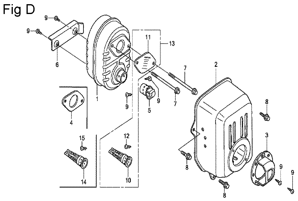 Fig-4 Diagram and Parts List for GC190A Type SHE6 Honda Engine