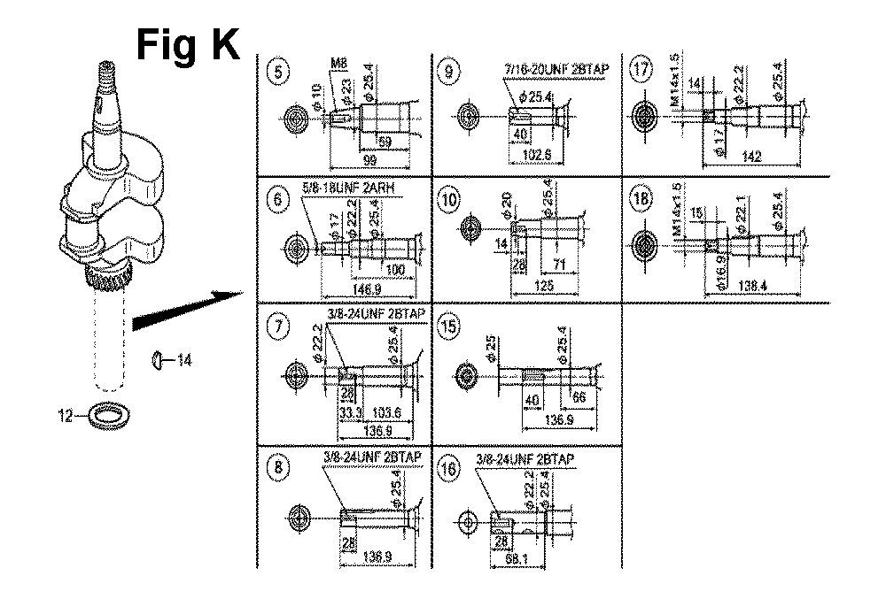 Fig-12 Diagram and Parts List for GXV160UH2 Type N1MH Honda Engine