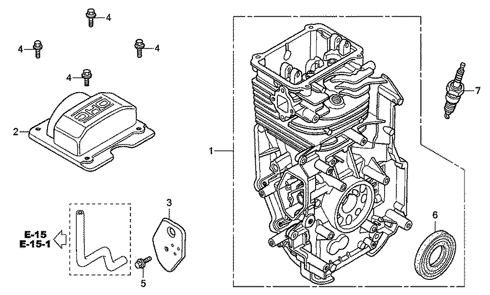 Fig-0 Diagram and Parts List for GC190A Type QEA Honda Engine