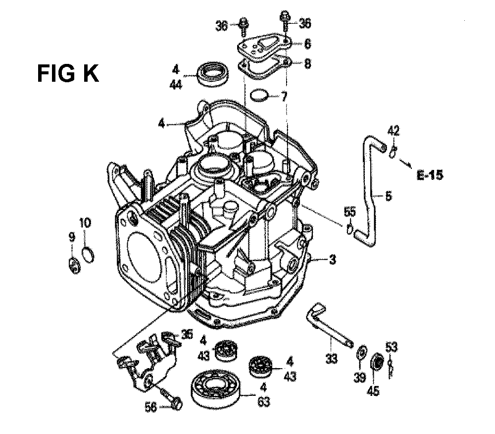 Fig-12 Diagram and Parts List for GXV340K1 Type DX3 Honda Engine
