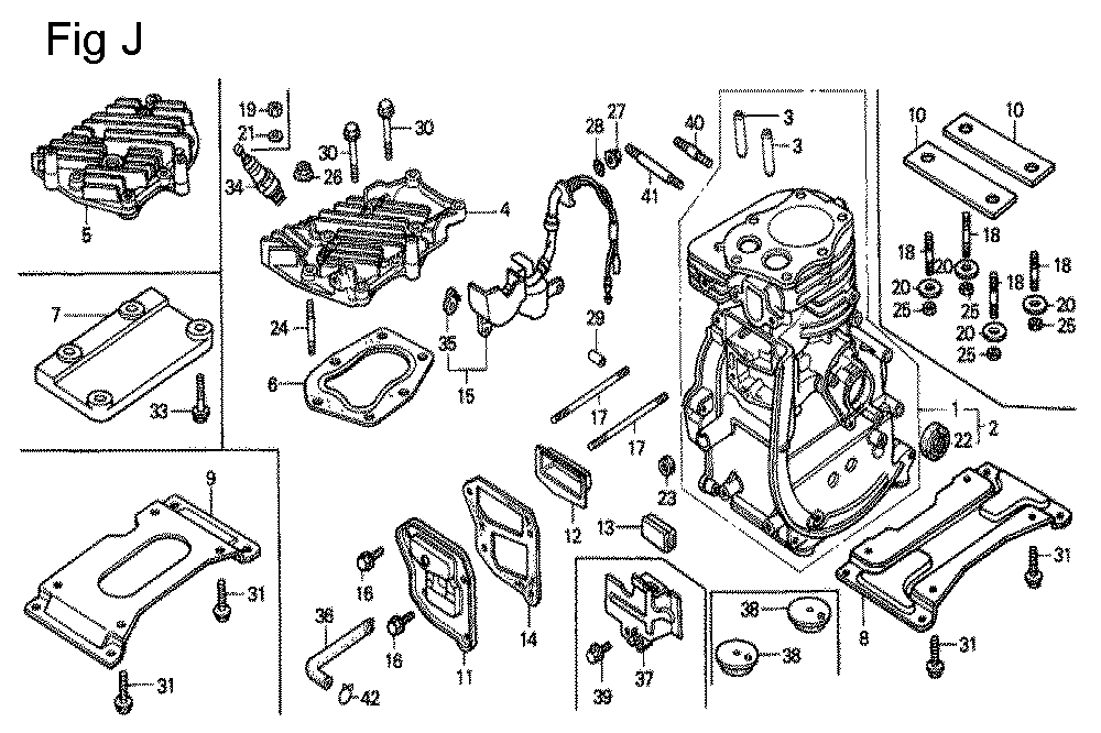 Fig-10 Diagram and Parts List for G100K2 Type SEP4 Honda Engine