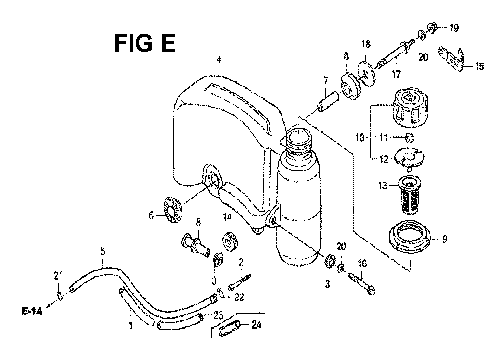 Fig-11 Diagram and Parts List for GXV160H2 Type SFNR Honda Engine