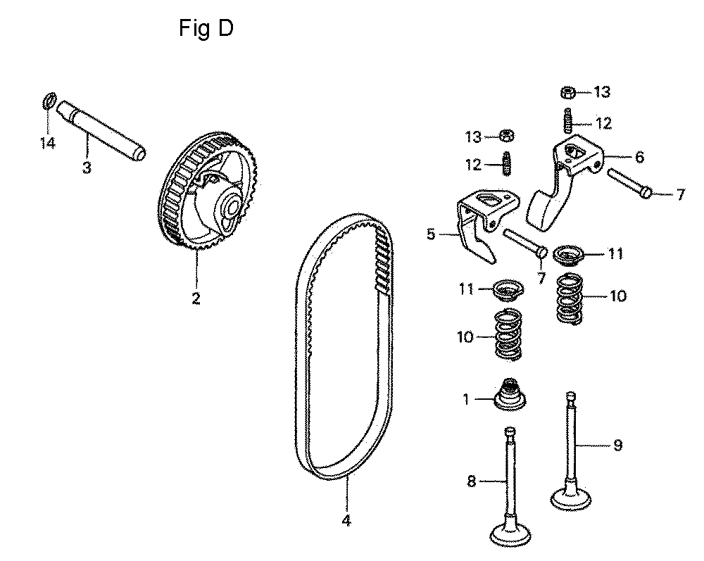 Fig-4 Diagram and Parts List for GC190A Type DHAF Honda Engine