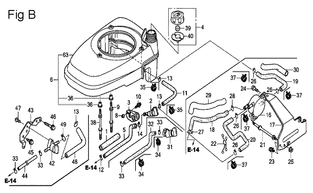 Fig-2 Diagram and Parts List for GCV160A Type N1AF Honda Engine