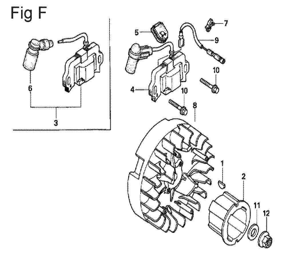 Fig-6 Diagram and Parts List for GX100U Type VEA Honda Engine