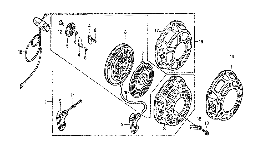 Fig-0 Diagram and Parts List for GX160K1 Type QXQ Honda Engine