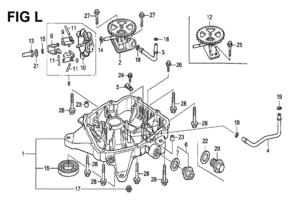 Fig-14 Diagram and Parts List for GXV530 E3-1070150 Honda Engine