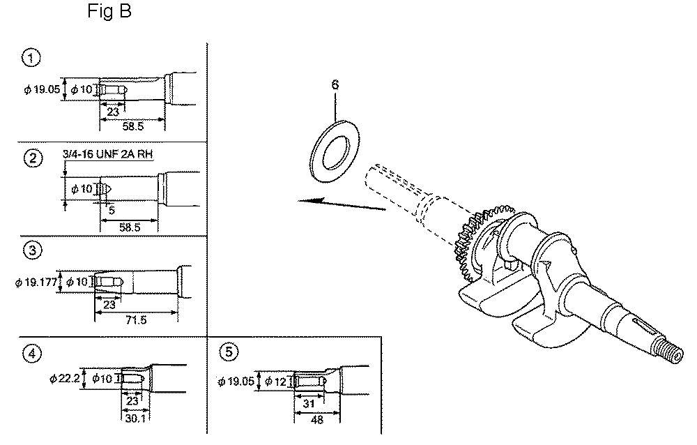 Fig-2 Diagram and Parts List for GC160LA Type QHAJ Honda Engine