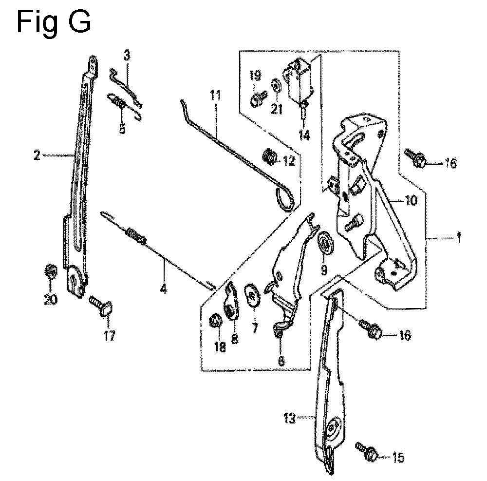 Fig-7 Diagram and Parts List for GC135 Type PHC Honda Engine