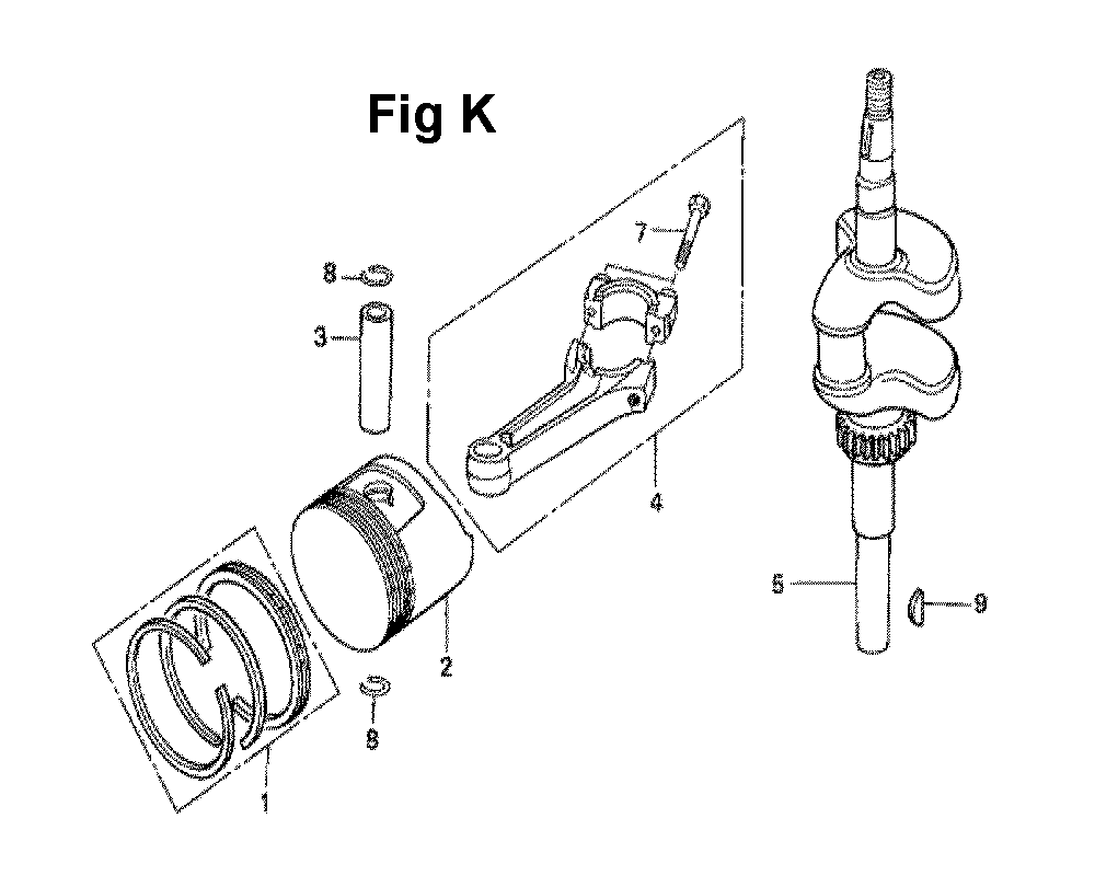 Fig-9 Diagram and Parts List for GXV120 Type S Honda Engine