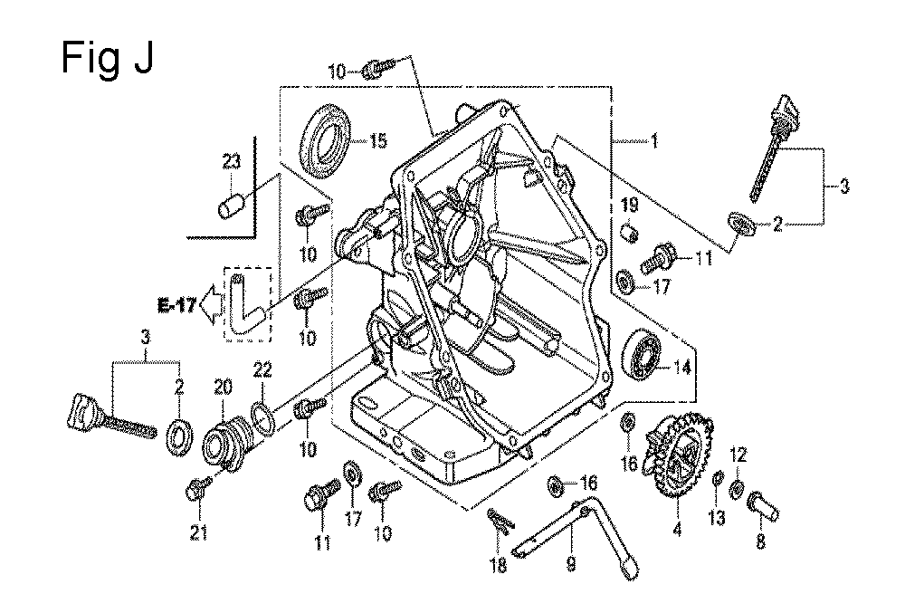 Fig-10 Diagram and Parts List for GC160 Type QHE Honda Engine