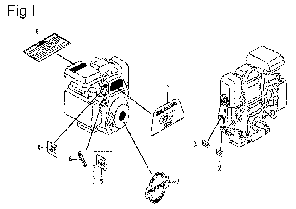 Fig-9 Diagram and Parts List for GC190LA Type QHC Honda Engine