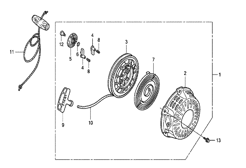 Fig-0 Diagram and Parts List for GX120K1 Type SSX4 Honda Engine