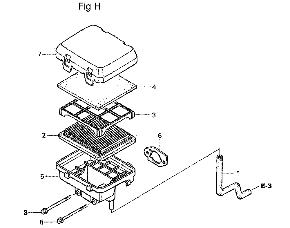 Fig-8 Diagram and Parts List for GS160LA Type QHAF Honda Engine