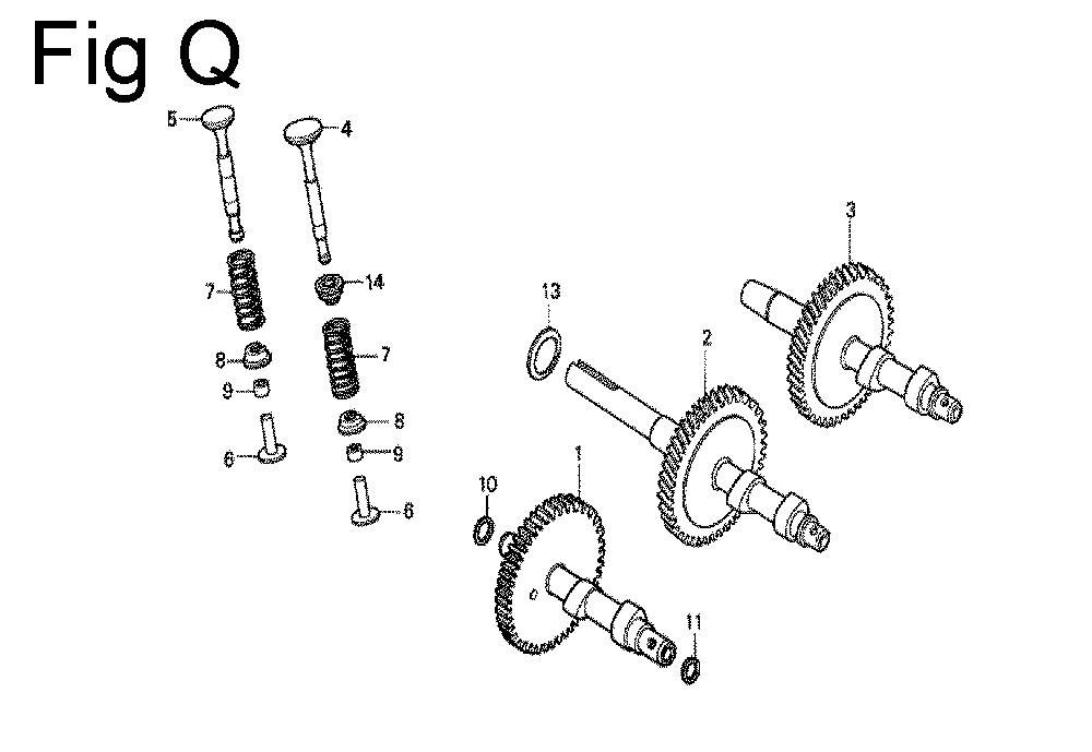Fig-17 Diagram and Parts List for G100 Type Q Honda Engine