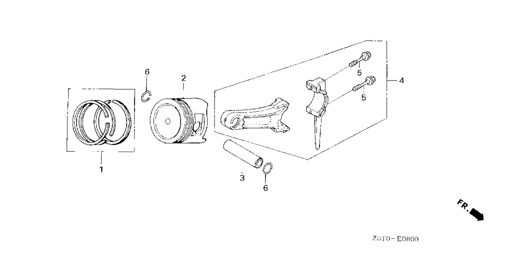 Piston Diagram and Parts List for GX390UT2 (Type  QAE2/A)(GCBCT-3000001 - 9999999) Honda Engine